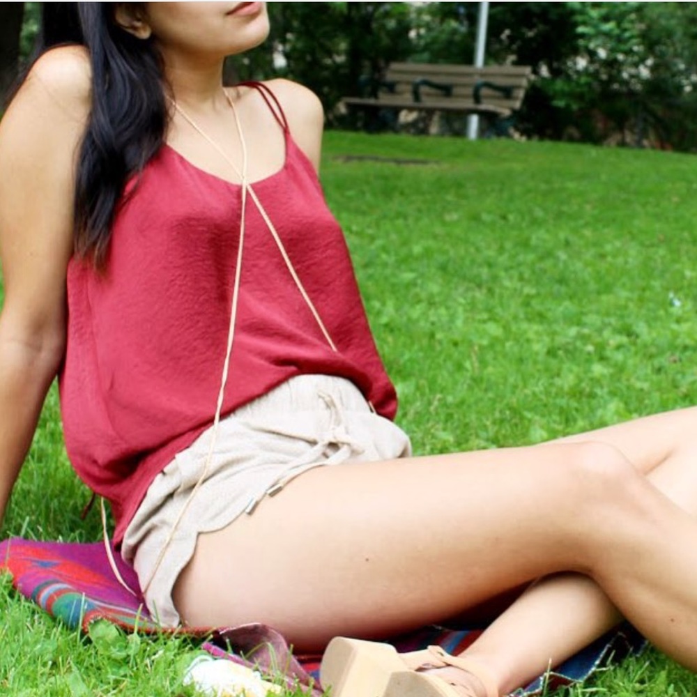 🎈SALE 🎈Oxblood Crisscross Back Cami - Picture 3 of 7